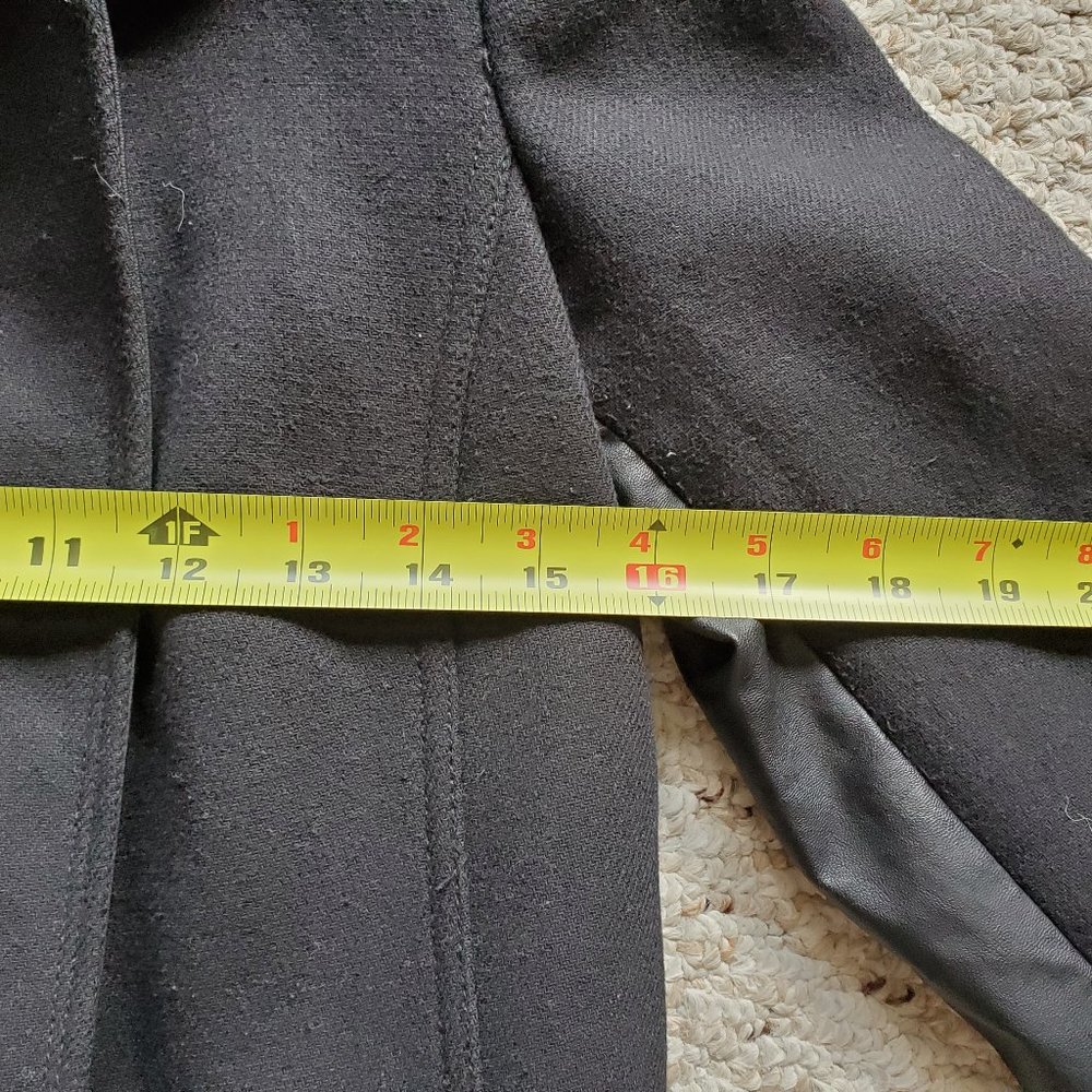 ZARA Black Faux Leather Accent Combination Coat - Picture 11 of 13